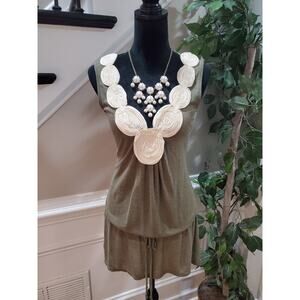 Love Scene Women's Green Floral Polyester V-Neck Sleeveless Top Blouse Size S/P